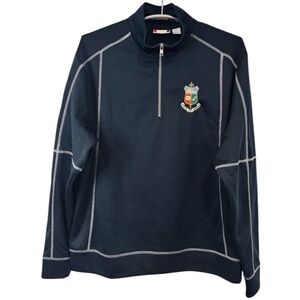 Clique Men’s Black Half-Zip Pullover Collared Sweatshirt with Embroidery